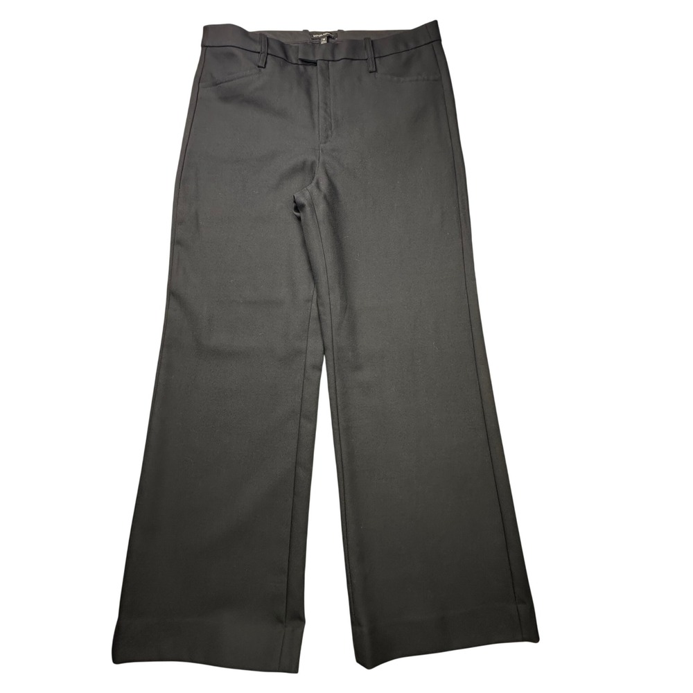 Banana Republic Black 100% Wool Wide Leg Dress Pants Trousers Womens 16 Nice!